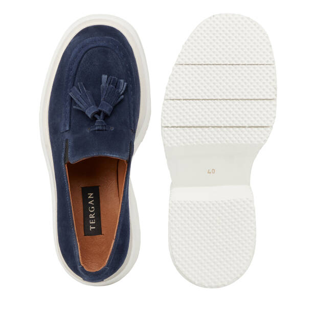 Lacivert Hakiki Süet Deri Erkek Loafer - E25I1AY57173-D44 - 6