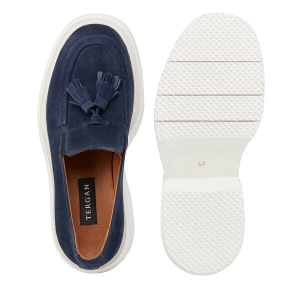 Lacivert Hakiki Süet Deri Erkek Loafer - E25I1AY57173-D44 - 6