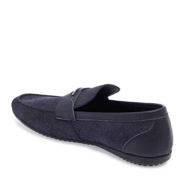 Lacivert Hakiki Süet Deri Erkek Loafer - E26I1AY57616-T3N - 2
