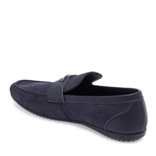 Lacivert Hakiki Süet Deri Erkek Loafer - E26I1AY57616-T3N - 2