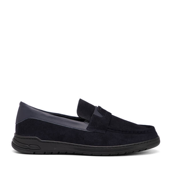 Lacivert Hakiki Süet Deri Erkek Loafer - E26I1AY57631-D44 - 1