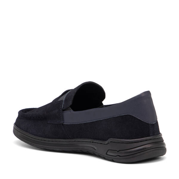 Lacivert Hakiki Süet Deri Erkek Loafer - E26I1AY57631-D44 - 4