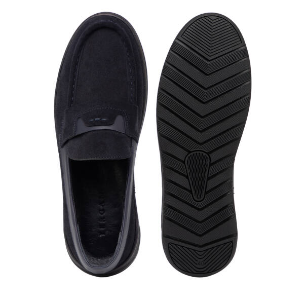 Lacivert Hakiki Süet Deri Erkek Loafer - E26I1AY57631-D44 - 6