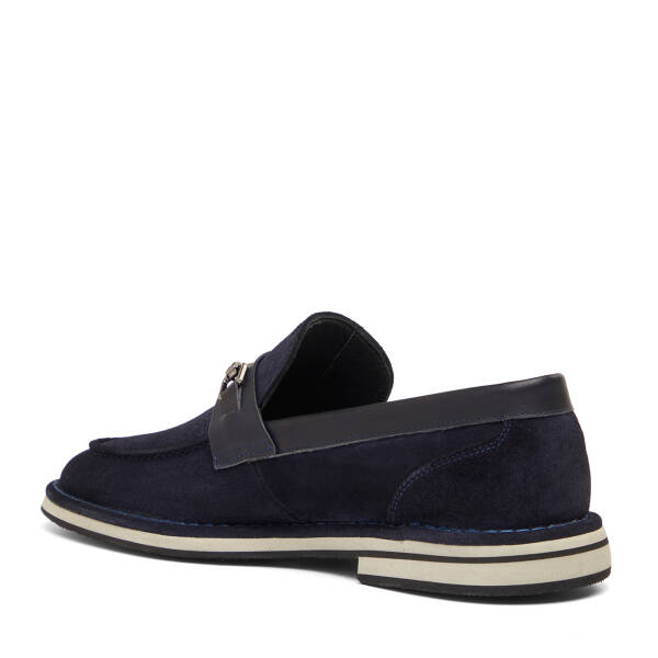 Lacivert Hakiki Süet Deri Erkek Loafer - E26I1AY57682-D44 - 4