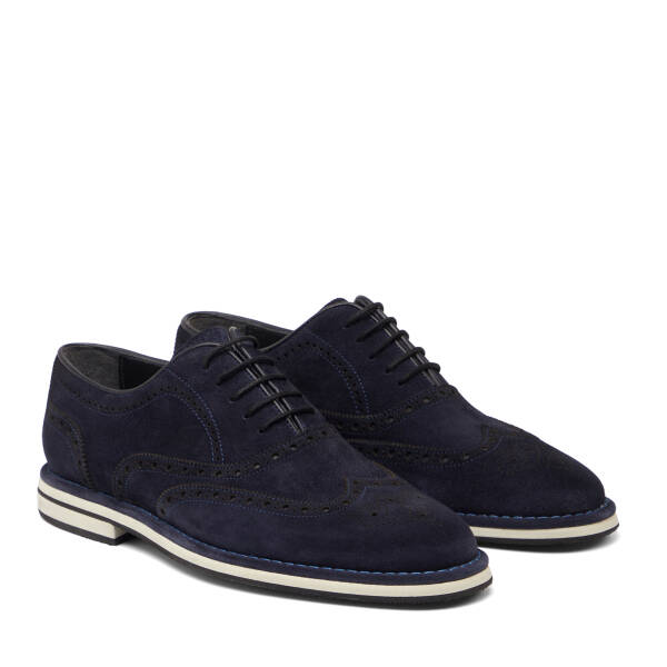 Lacivert Hakiki Süet Deri Erkek Loafer - E26I1AY57684-D44 - 2