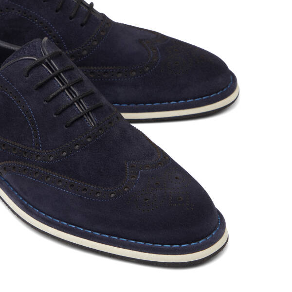 Lacivert Hakiki Süet Deri Erkek Loafer - E26I1AY57684-D44 - 3