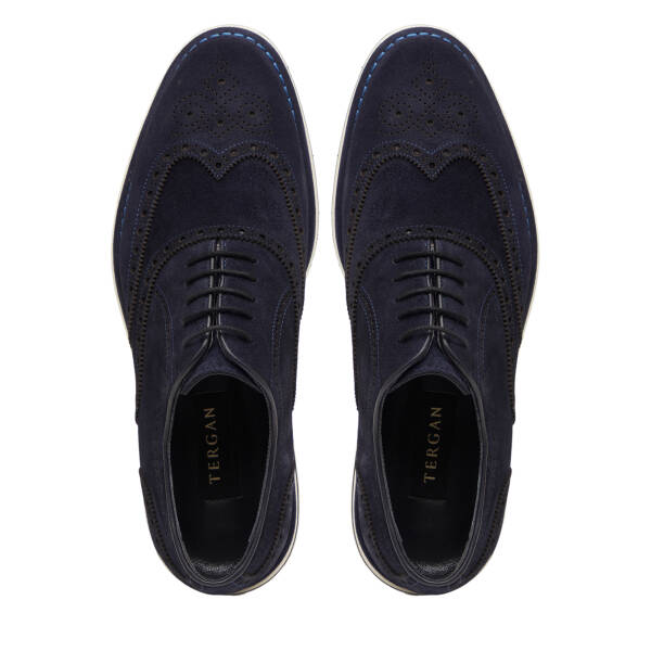 Lacivert Hakiki Süet Deri Erkek Loafer - E26I1AY57684-D44 - 5