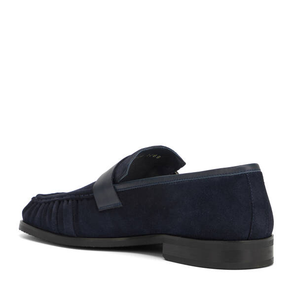 Lacivert Hakiki Süet Deri Erkek Loafer - E26I1AY57714-D44 - 4