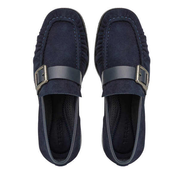 Lacivert Hakiki Süet Deri Erkek Loafer - E26I1AY57714-D44 - 5
