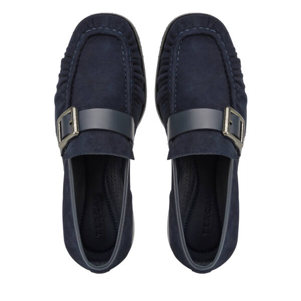 Lacivert Hakiki Süet Deri Erkek Loafer - E26I1AY57714-D44 - 5