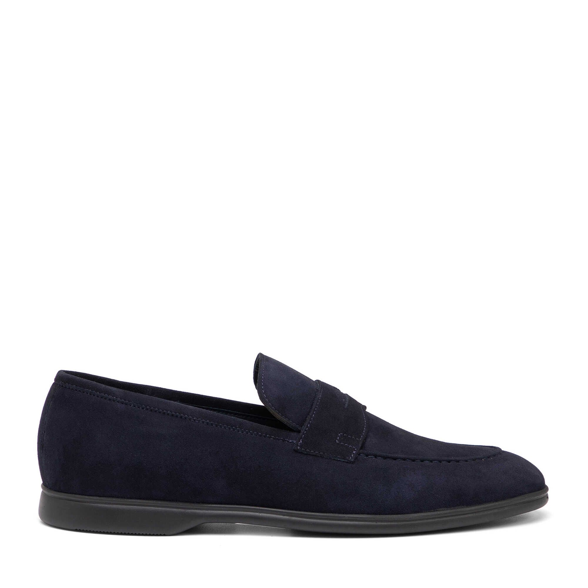 Lacivert Hakiki Süet Deri Erkek Loafer - E26I1AY57715-D44