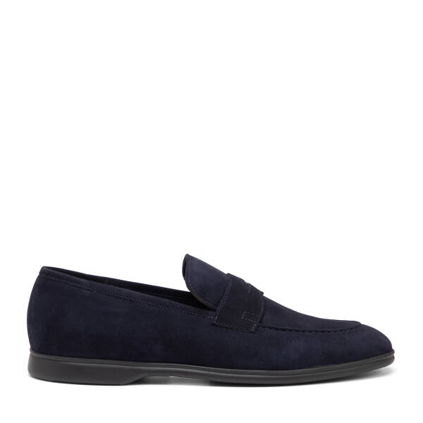 Lacivert Hakiki Süet Deri Erkek Loafer - E26I1AY57715-D44 - 1