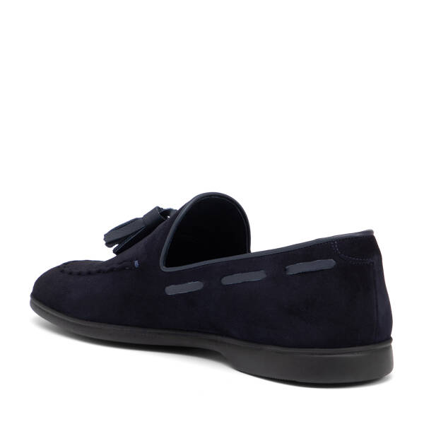 Lacivert Hakiki Süet Deri Erkek Loafer - E26I1AY57716-D44 - 4
