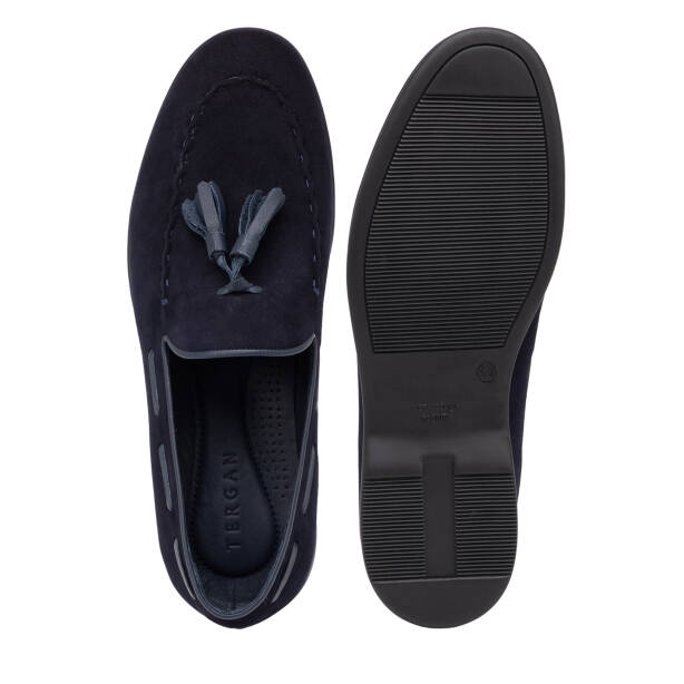 Lacivert Hakiki Süet Deri Erkek Loafer - E26I1AY57716-D44 - 6