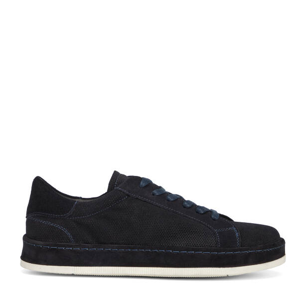 Lacivert Hakiki Süet Deri Erkek Sneaker - E26I1AY57709-D44 