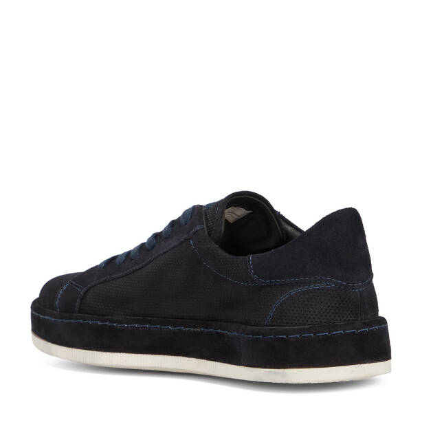 Lacivert Hakiki Süet Deri Erkek Sneaker - E26I1AY57709-D44 - 4