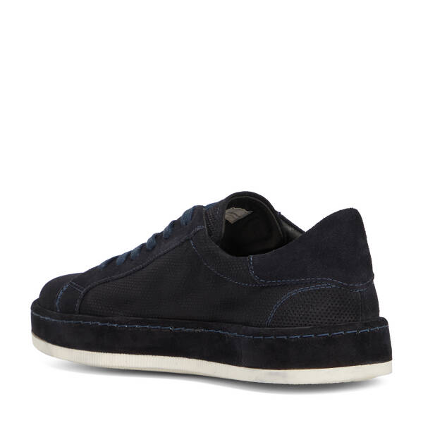 Lacivert Hakiki Süet Deri Erkek Sneaker - E26I1AY57709-D44 - 4