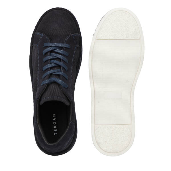 Lacivert Hakiki Süet Deri Erkek Sneaker - E26I1AY57709-D44 - 6