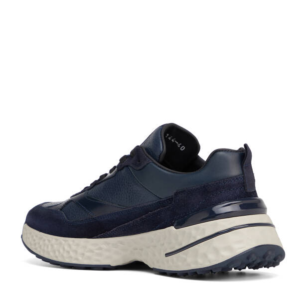Lacivert Hakiki Süet Deri Erkek Sneaker - E26S1AY57829-W32 - 4