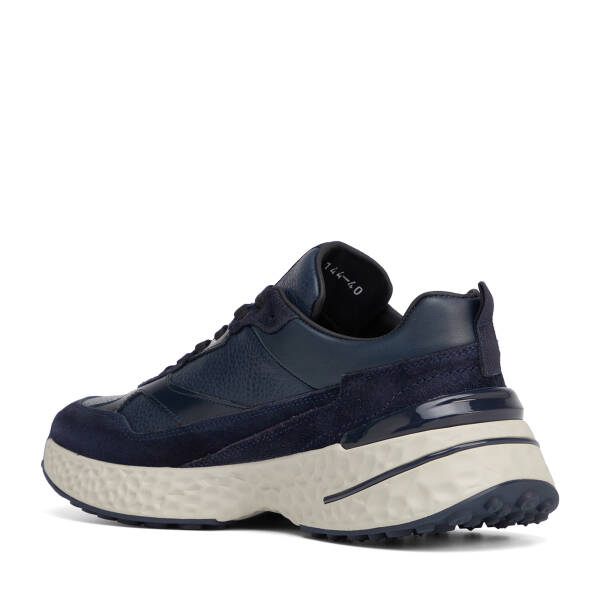 Lacivert Hakiki Süet Deri Erkek Sneaker - E26S1AY57829-W32 - 4