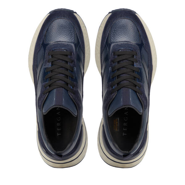 Lacivert Hakiki Süet Deri Erkek Sneaker - E26S1AY57829-W32 - 5