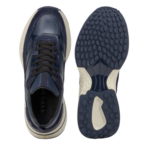 Lacivert Hakiki Süet Deri Erkek Sneaker - E26S1AY57829-W32 - 6
