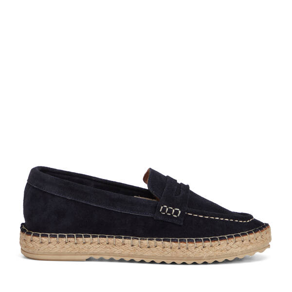 Lacivert Hakiki Süet Deri Kadın Loafer - K26I1AY68635-D44 - 1