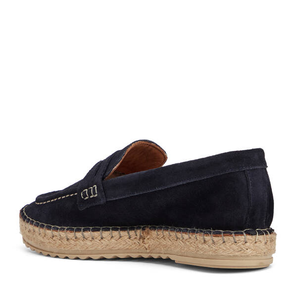 Lacivert Hakiki Süet Deri Kadın Loafer - K26I1AY68635-D44 - 4