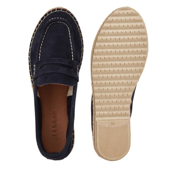 Lacivert Hakiki Süet Deri Kadın Loafer - K26I1AY68635-D44 - 6