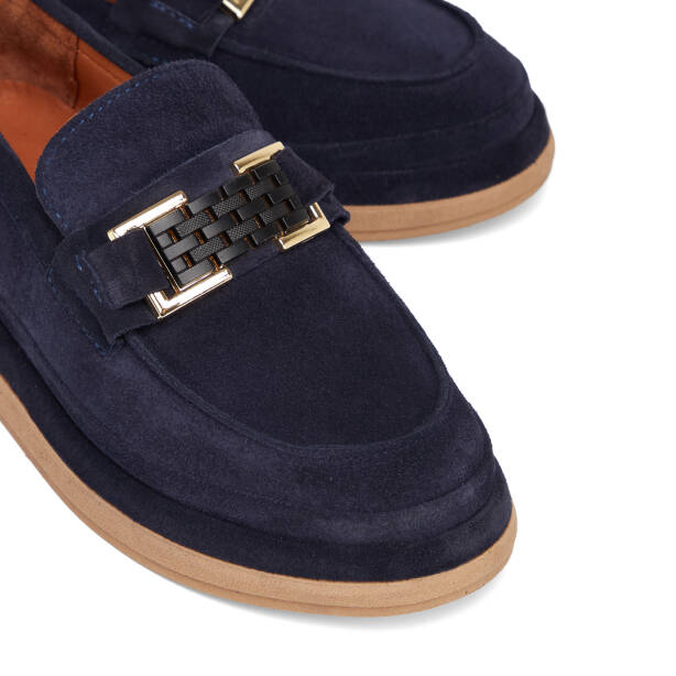 Lacivert Hakiki Süet Deri Kadın Loafer - K26S1AY68866-D44 - 3