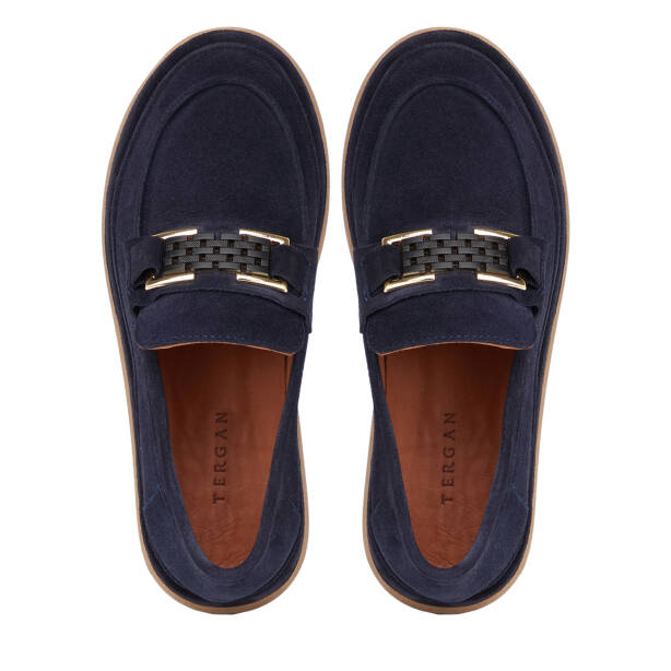 Lacivert Hakiki Süet Deri Kadın Loafer - K26S1AY68866-D44 - 5