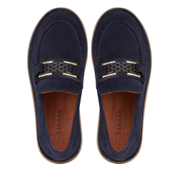 Lacivert Hakiki Süet Deri Kadın Loafer - K26S1AY68866-D44 - 5