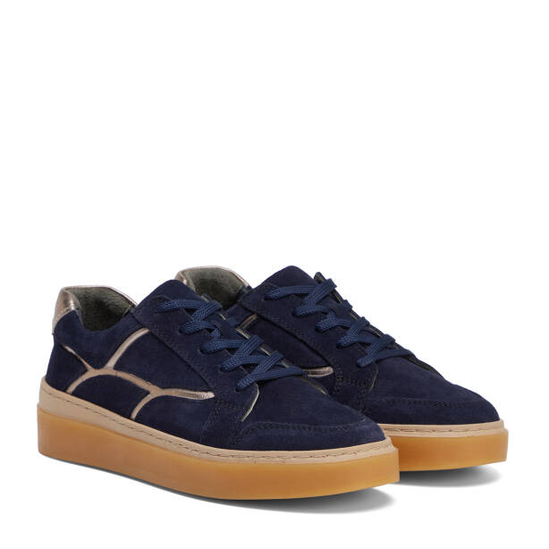 Lacivert Hakiki Süet Deri Kadın Sneaker - K26S1AY68933-D44 - 2