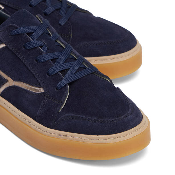 Lacivert Hakiki Süet Deri Kadın Sneaker - K26S1AY68933-D44 - 3