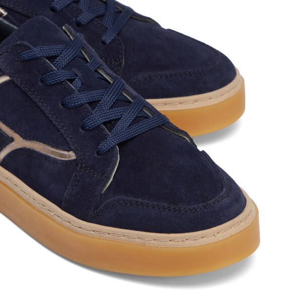 Lacivert Hakiki Süet Deri Kadın Sneaker - K26S1AY68933-D44 - 3
