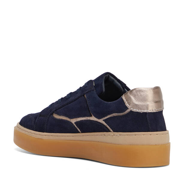 Lacivert Hakiki Süet Deri Kadın Sneaker - K26S1AY68933-D44 - 4