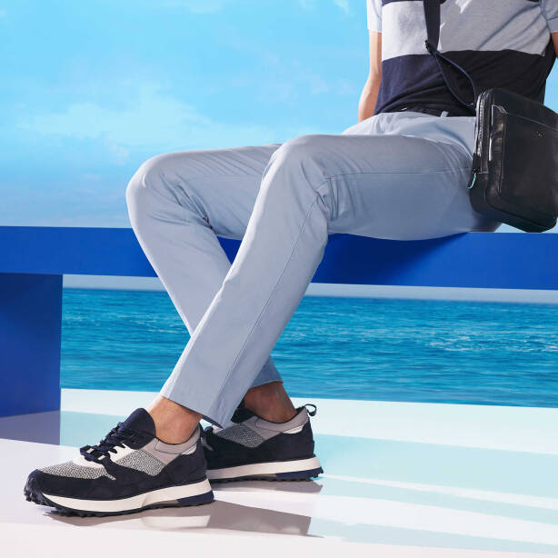 Lacivert Hasır - Süet Deri Erkek Sneaker - E24I1AY56714-D44 - 1