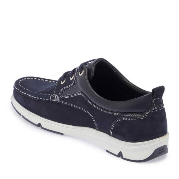 Lacivert Hakiki Nubuk Deri Erkek Casual Ayakkabı - E24I1AY56743-C39 - 3