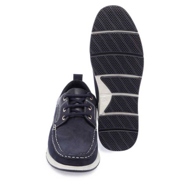 Lacivert Hakiki Nubuk Deri Erkek Casual Ayakkabı - E24I1AY56743-C39 - 4