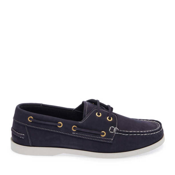 Lacivert Nubuk Deri Erkek Casual Ayakkabı - E24I1AY56747-C39 - 3