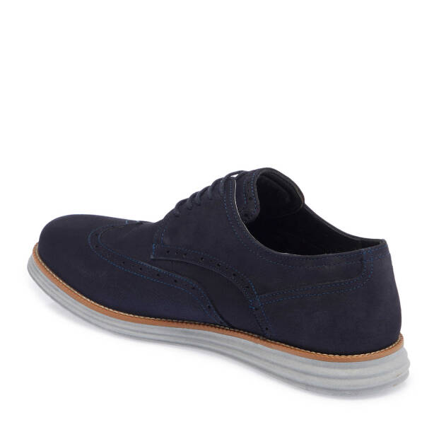 Lacivert Hakiki Nubuk Deri Erkek Casual Ayakkabı - E24I1AY56906-C39 - 3