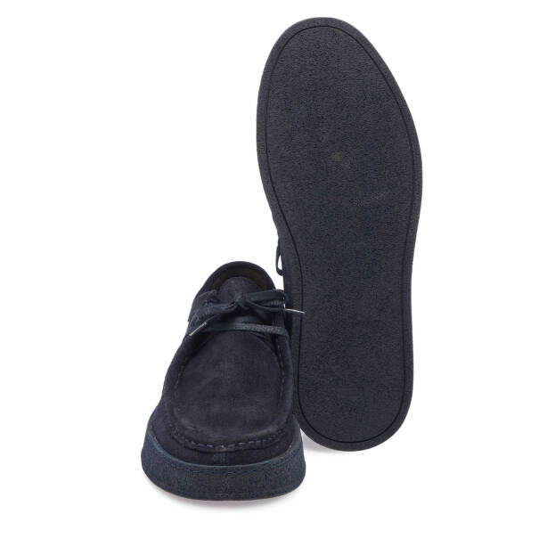 Lacivert Hakiki Nubuk Deri Erkek Casual Ayakkabı - E24I1AY56916-C39 - 4