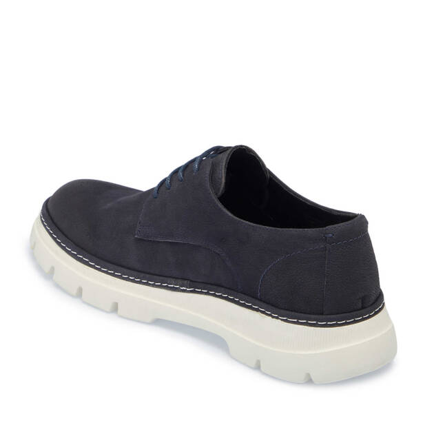 Lacivert Hakiki Nubuk Deri Erkek Casual Ayakkabı - E25I1AY57163-C39 - 2