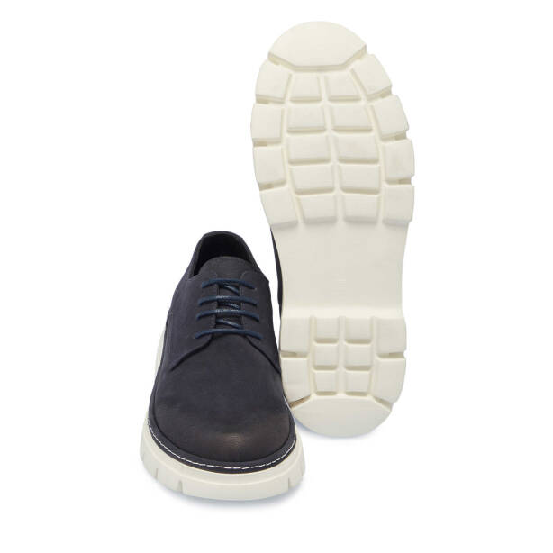 Lacivert Hakiki Nubuk Deri Erkek Casual Ayakkabı - E25I1AY57163-C39 - 4