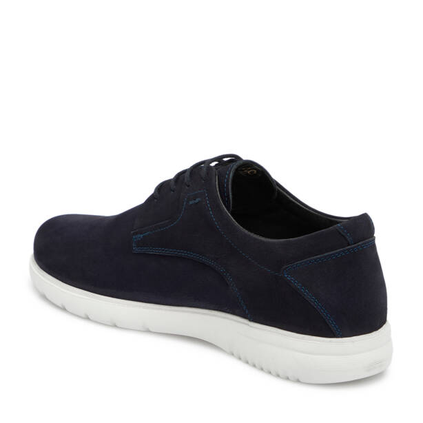 Lacivert Hakiki Nubuk Deri Erkek Casual Ayakkabı - E25S1AY57550-C39 - 2