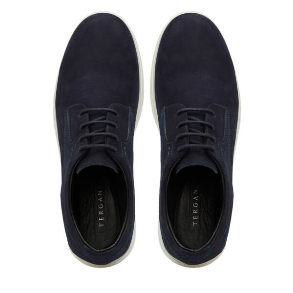 Lacivert Hakiki Nubuk Deri Erkek Casual Ayakkabı - E25S1AY57550-C39 - 5