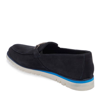  Lacivert Nubuk Deri Erkek Loafer - E24I1AY56783-C39 - 2
