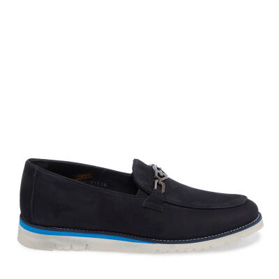  Lacivert Nubuk Deri Erkek Loafer - E24I1AY56783-C39 - 3