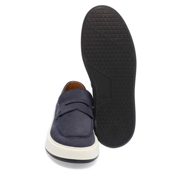 Lacivert Hakiki Nubuk Deri Erkek Loafer - E24I1AY56883-C39 - 4