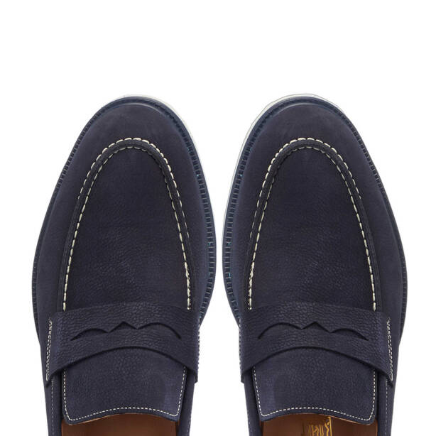 Lacivert Nubuk Deri Erkek Loafer - E25I1AY57161-C39 - 5